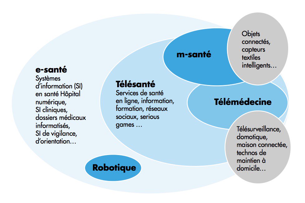 Santé 3.0 , l'e-santé et la santé connectée nous tendent les bras ! composantes e santé - Santé 3.0 , l'e-santé et la santé connectée nous tendent les bras !