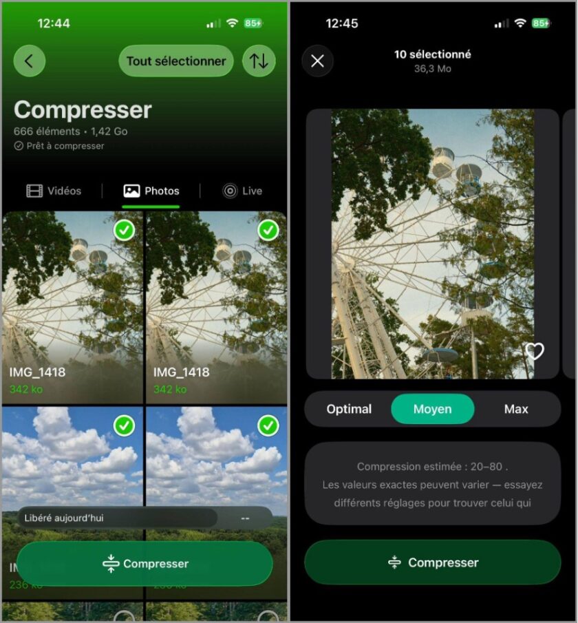 Compression de photos