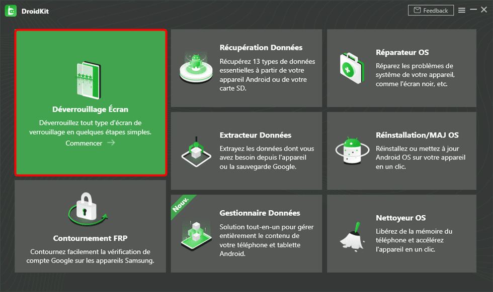 Droidkit : Déverrouillage de l'écran