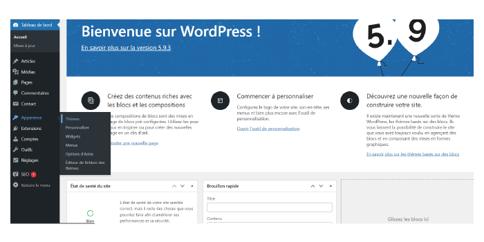 Le thème WordPress