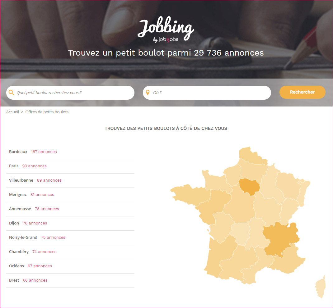 espace jobbing sur jobijoba