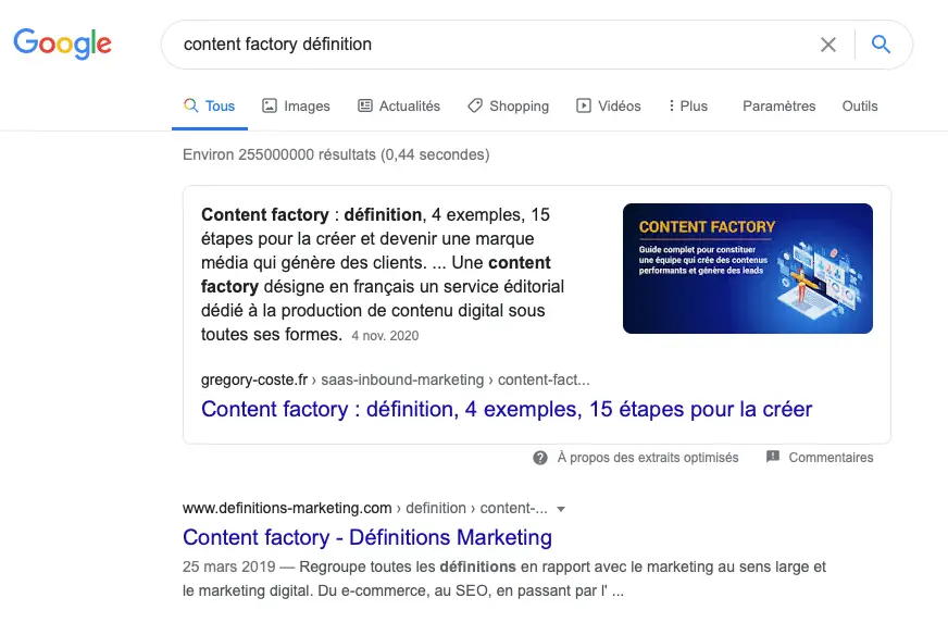 Position zéro Google