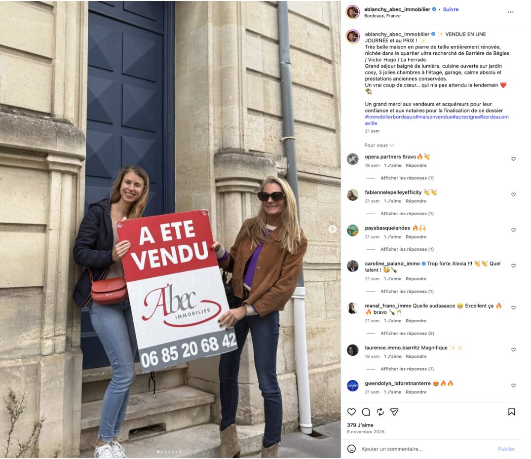 immobilier Instagram