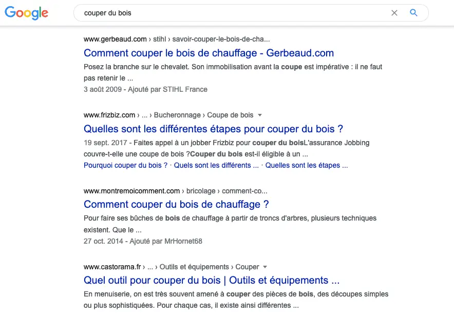 Requête de recherche Google