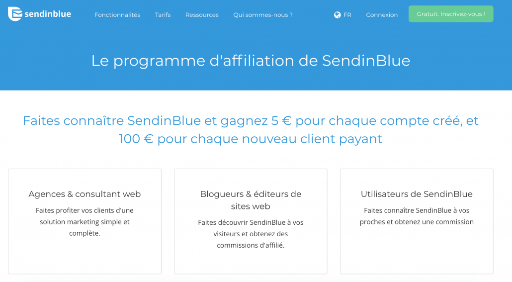 liste d'email avec l'afficiation sendingblue