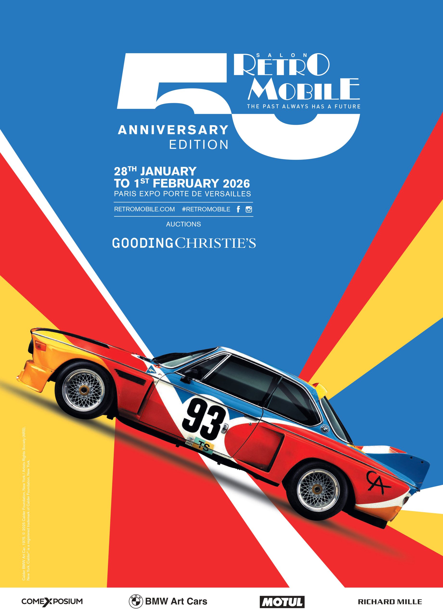 Affiche pour les 50 ans du salon Retromobile Affiche Salon Retromobile anniversary edition