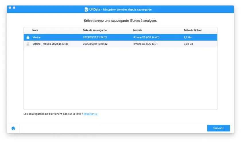 Tenorshare UltData - iOS, récupérer des photos avec une sauvegarde iTunes