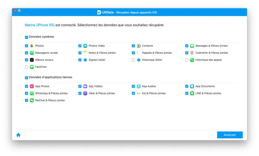 Tenorshare UltData - iOS, récupérer des photos sans sauvegarde