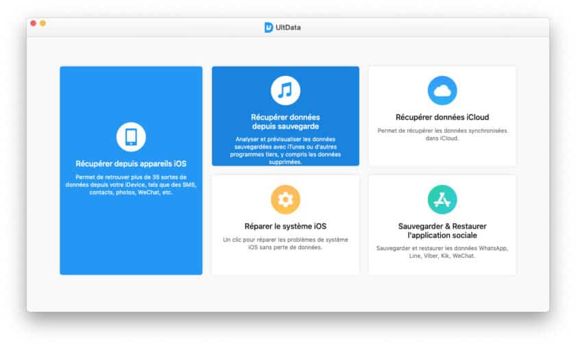 Tenorshare UltData - iOS, récupérer des photos avec une sauvegarde iTunes