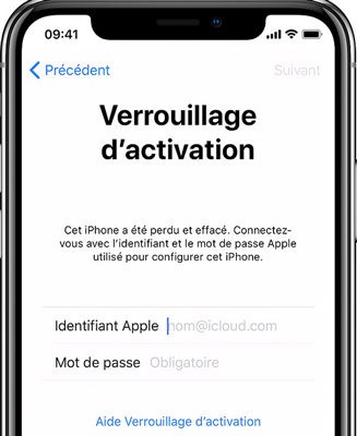 verrouillage activation iPhone