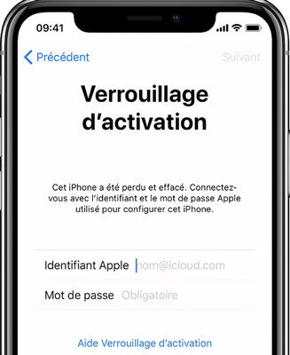 verrouillage activation iPhone