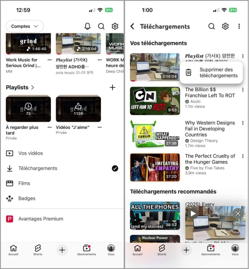Téléchargement YouTube